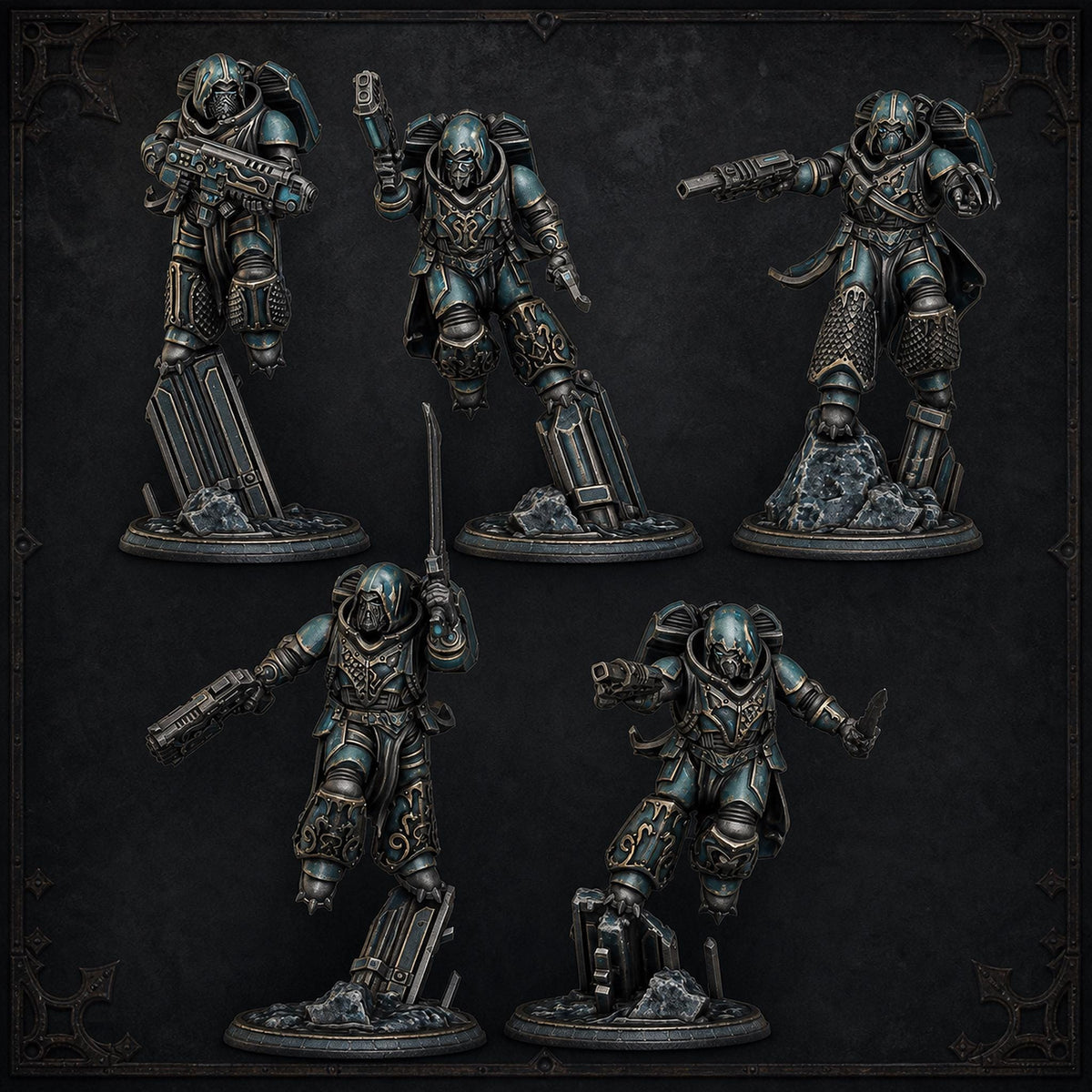 Scylla Assault Brothers Squad Kit – Alpha Legion Proxy, DakkaDakka – 3D printed 16K resin miniature – main photo