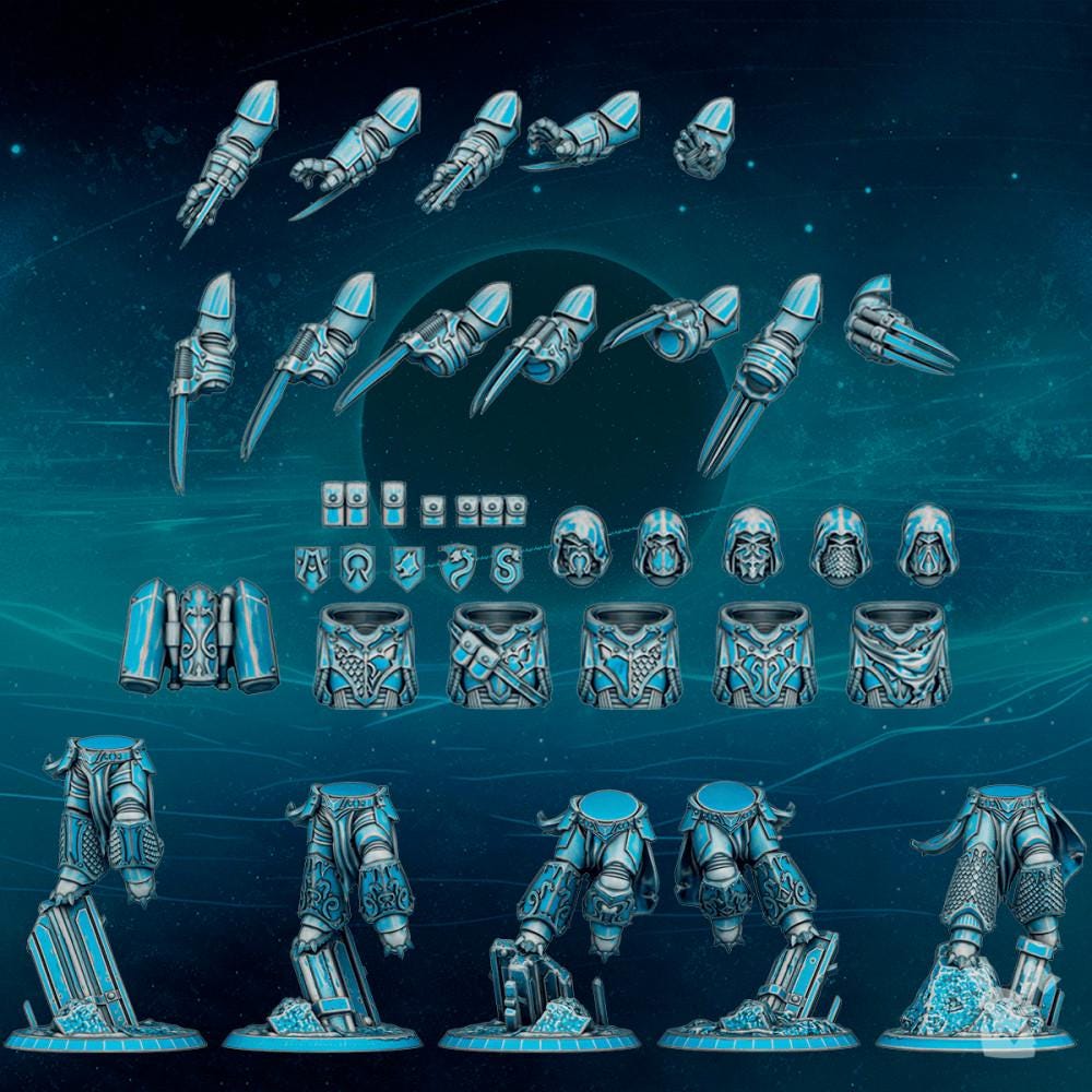 Scylla Assault Brothers Squad Kit – Alpha Legion Proxy, DakkaDakka – 3D printed 16K resin miniature – photo 6 of 6