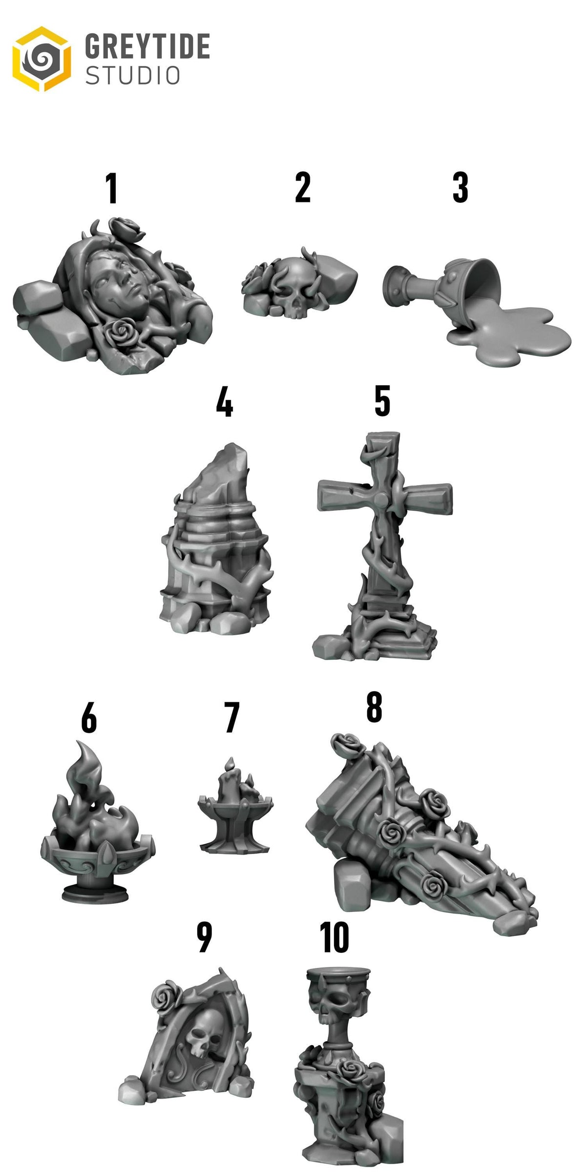 Crimson Lords Basing – Blood Angels Compatible Bits, GreyTide Studio – 3D printed 16K resin bits – photo 4 of 4