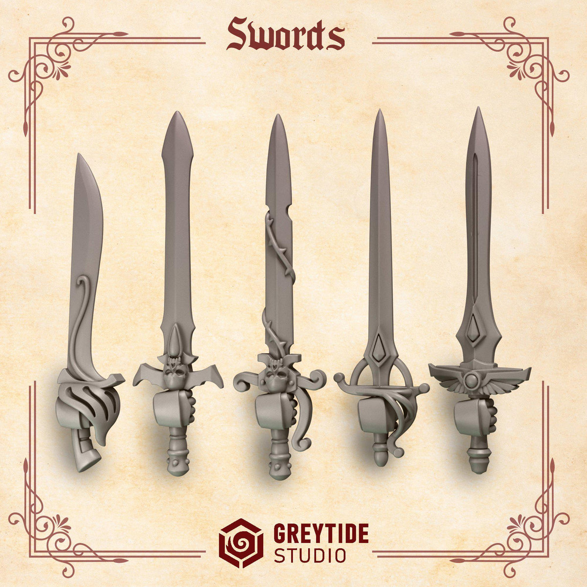 Crimson Lords Swords – Blood Angels Compatible Bits, GreyTide Studio – 3D printed 16K resin bits – photo 2 of 2