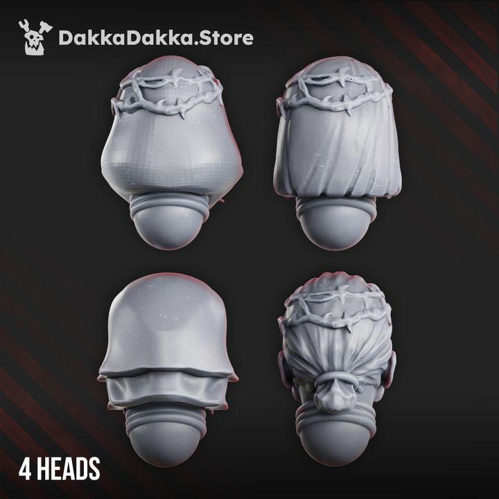 Sisterhood Grimdark Heads – Adepta Sororitas Compatible Bits, DakkaDakka – 3D printed 16K resin bits – photo 4 of 4