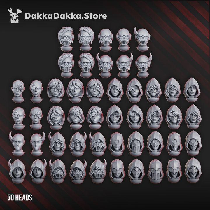 Unholy Space Coven Heads – Warhammer 40k Compatible Bits, DakkaDakka – 3D printed 16K resin bits – photo 2 of 2