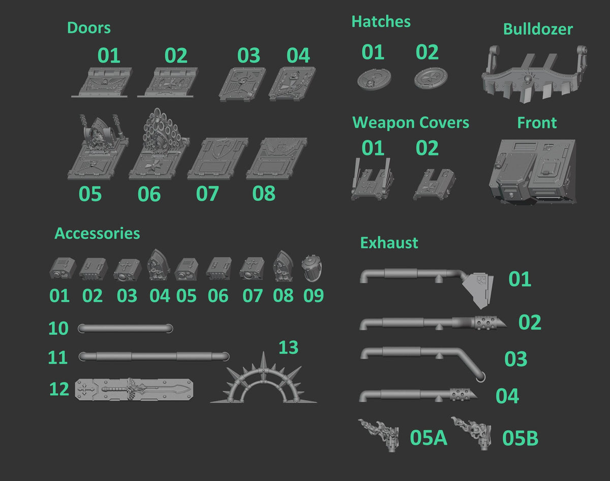 Eternal Pilgrims Space rhinoceros vehicle accessories – Dark Angels Compatible Bits, GreyTide Studio – photo 2 of 2