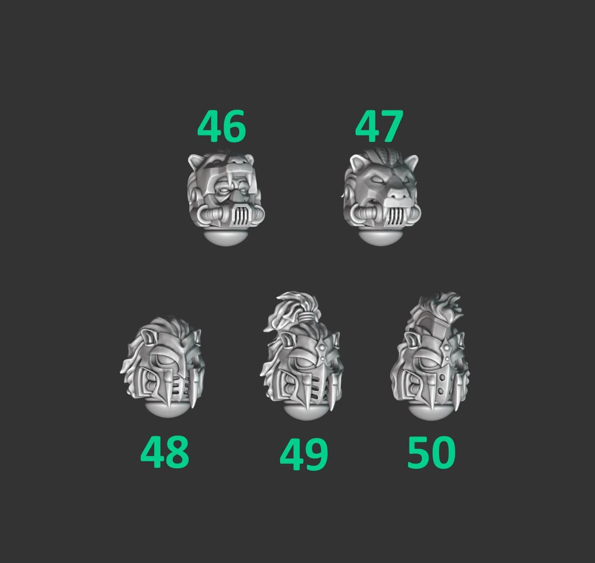Eternal Pilgrims Lion helmets – Dark Angels Compatible Bits, GreyTide Studio – 3D printed 16K resin bits – photo 2 of 2