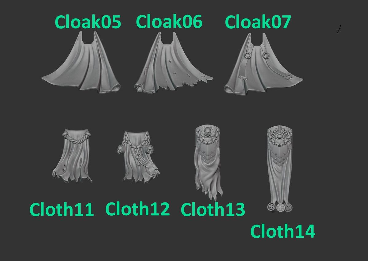 Eternal Pilgrims Cloaks & loincloths – Dark Angels Compatible Bits, GreyTide Studio – 16K resin bits – photo 2 of 2