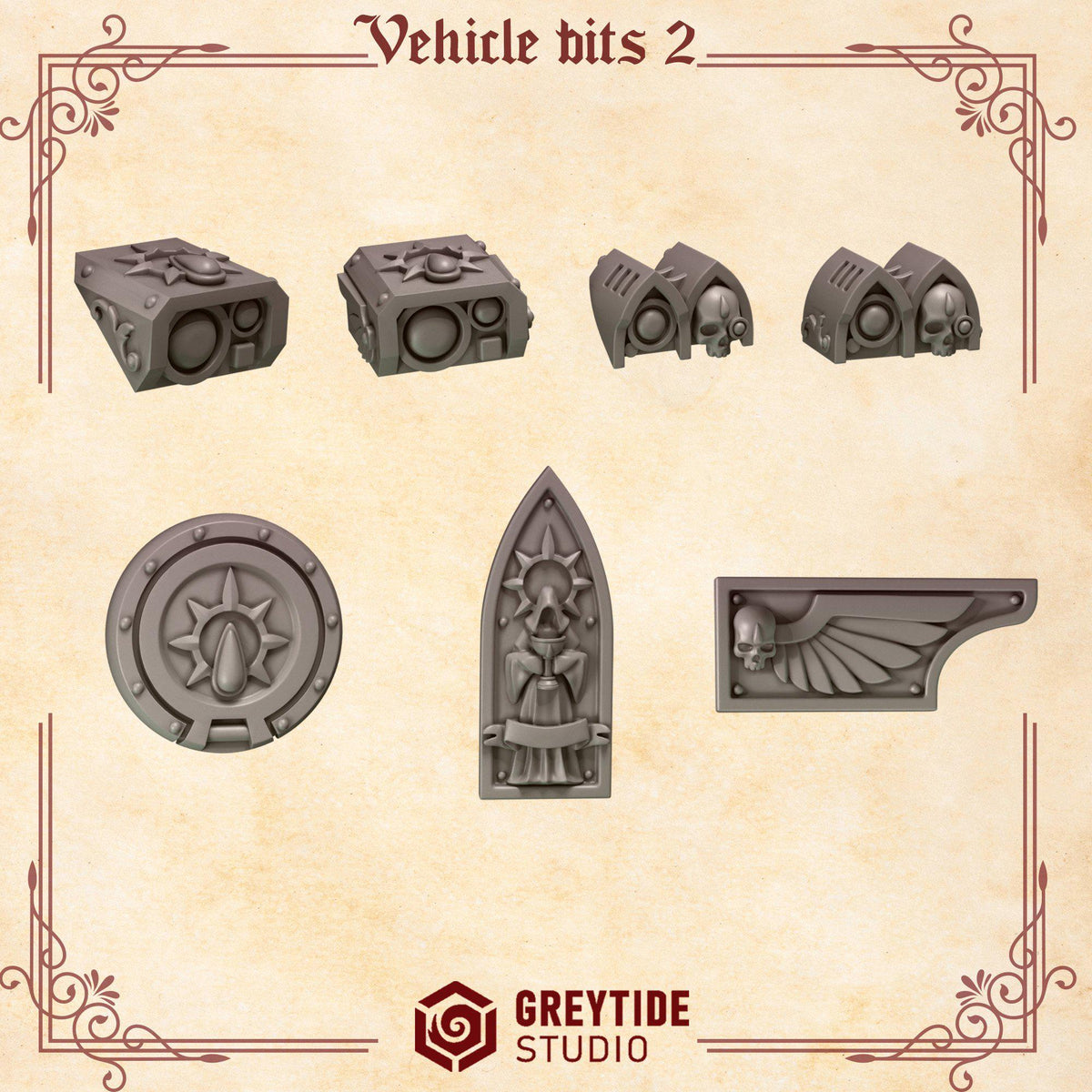 Crimson Lords Vehicle – Blood Angels Compatible Bits, GreyTide Studio – 3D printed 16K resin bits – photo 3 of 4