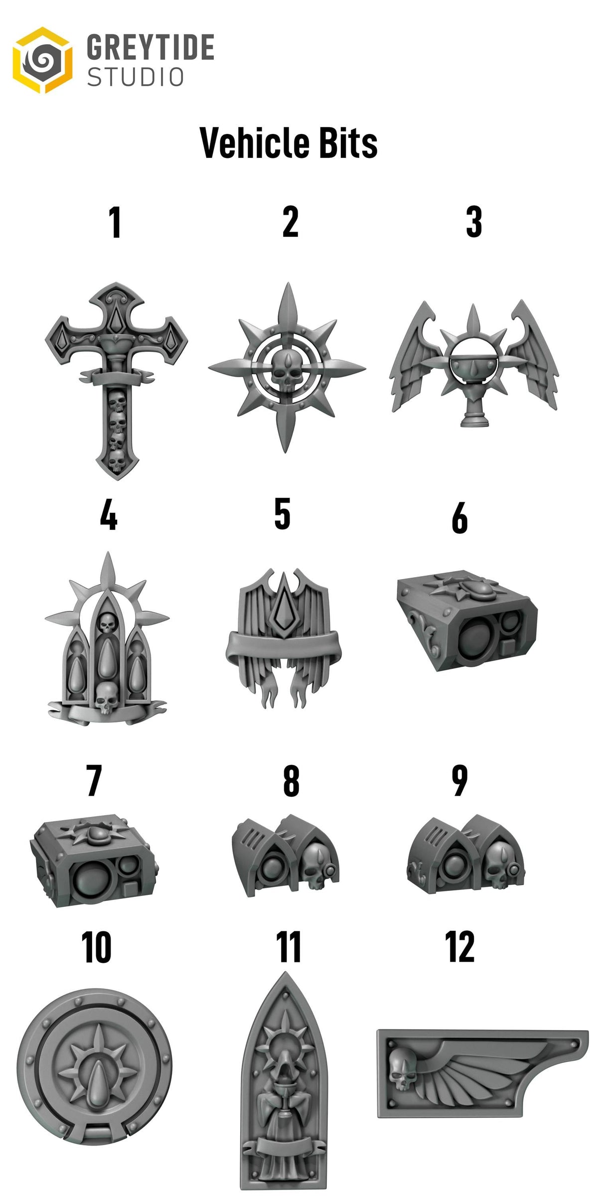Crimson Lords Vehicle – Blood Angels Compatible Bits, GreyTide Studio – 3D printed 16K resin bits – photo 4 of 4