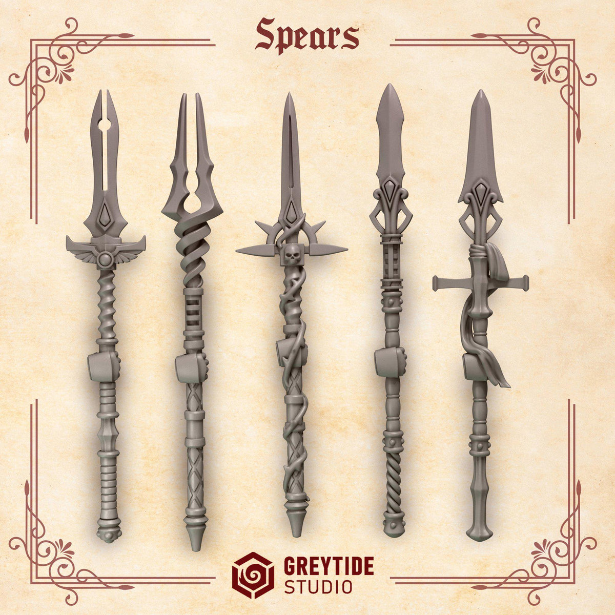 Crimson Lords Spears – Blood Angels Compatible Bits, GreyTide Studio – 3D printed 16K resin bits – photo 2 of 3