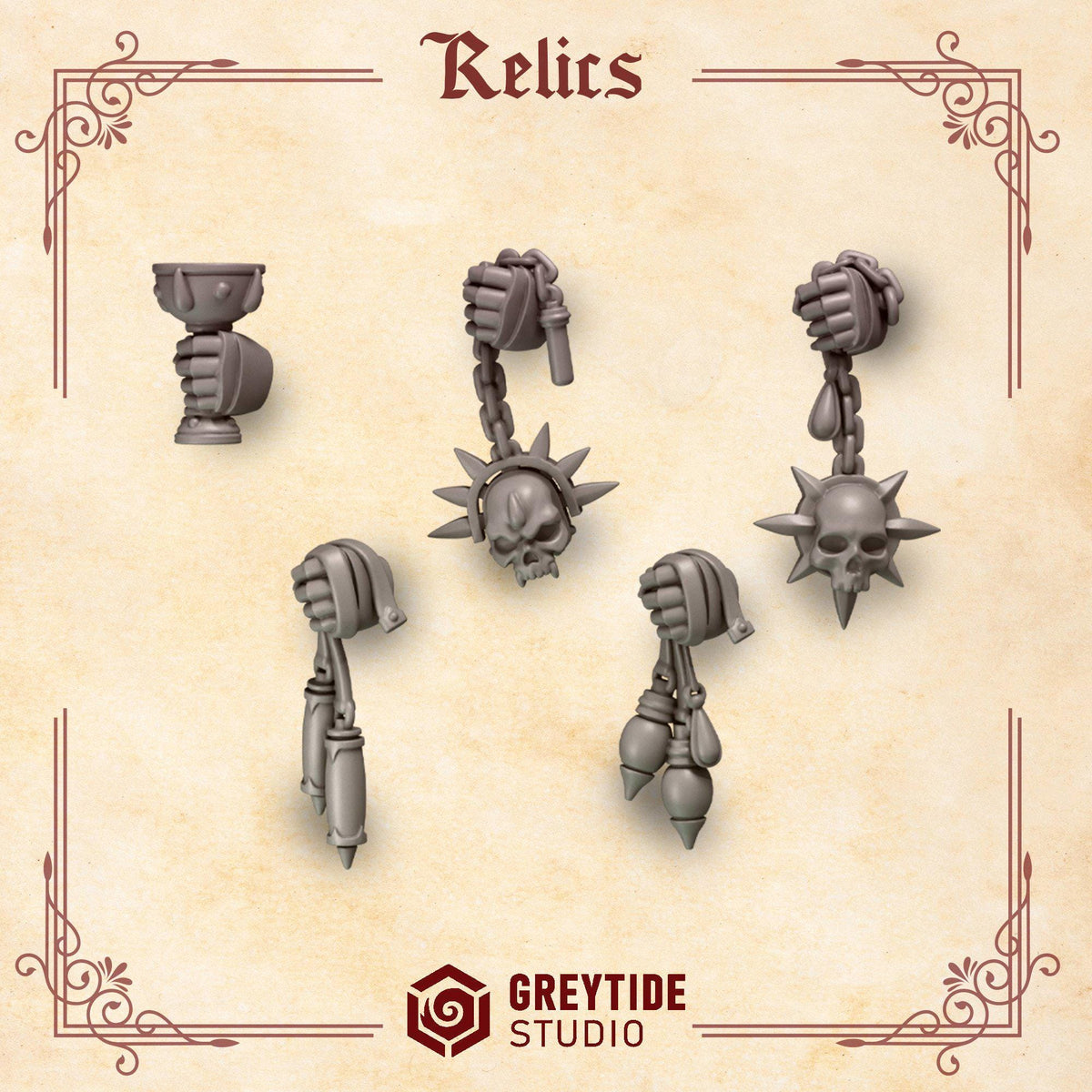 Crimson Lords Relic hands decoration – Blood Angels Compatible Bits, GreyTide Studio – 16K resin bits – photo 2 of 2