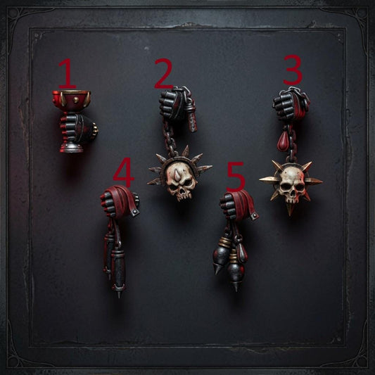 Crimson Lords Relic hands decoration – Blood Angels Compatible Bits, GreyTide Studio – 3D printed 16K resin bits – main photo