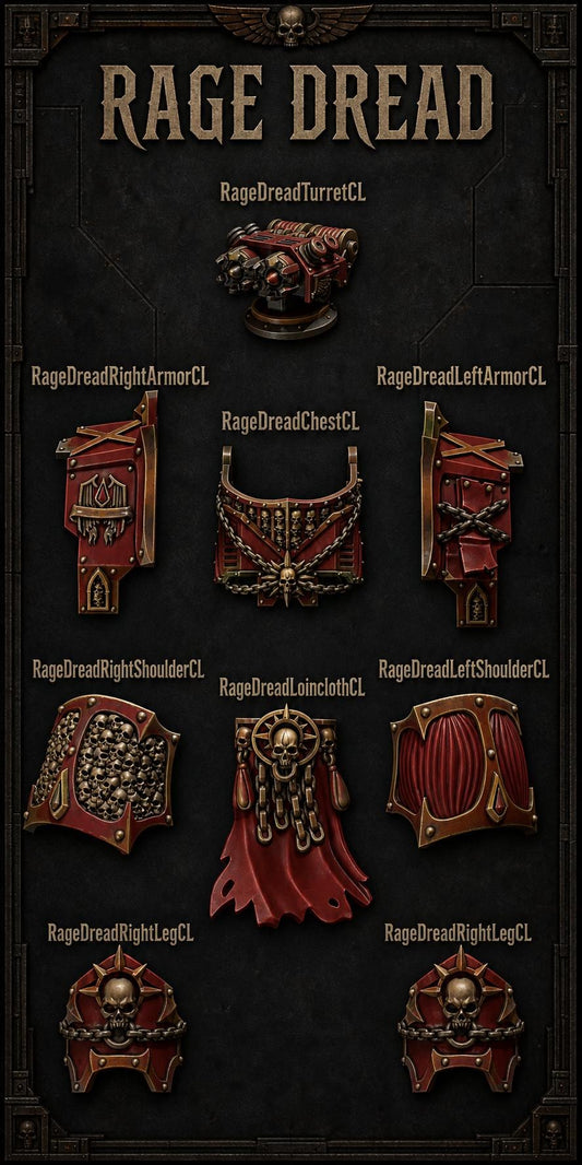 Crimson Lords Rage Ancient Armor – Blood Angels Compatible Bits, GreyTide Studio – 3D printed 16K resin bits – main photo