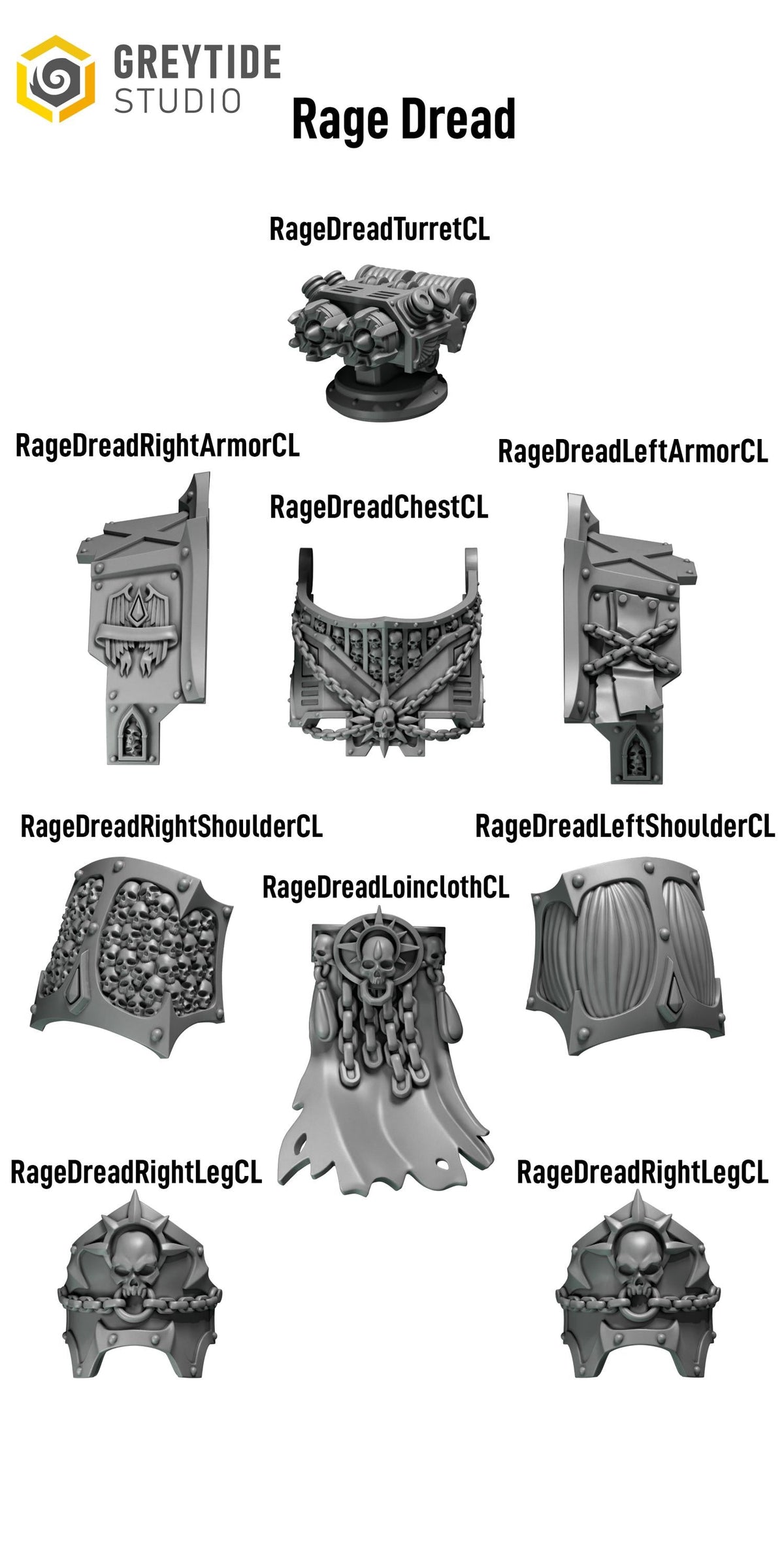 Crimson Lords Rage Ancient Armor – Blood Angels Compatible Bits, GreyTide Studio – 3D printed 16K resin bits – photo 3 of 3