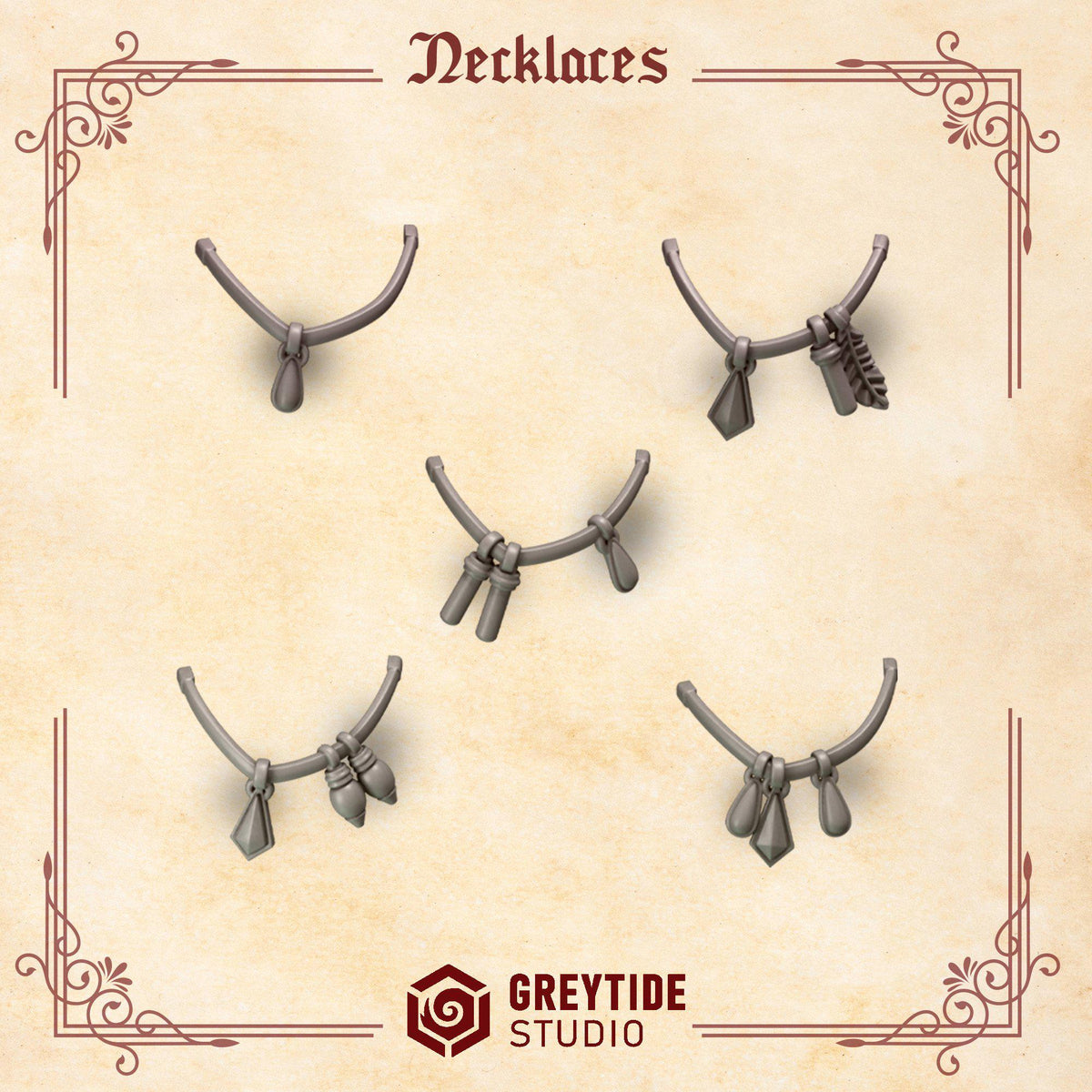 Crimson Lords Necklace decoration – Blood Angels Compatible Bits, GreyTide Studio – 3D printed 16K resin bits – photo 2 of 2