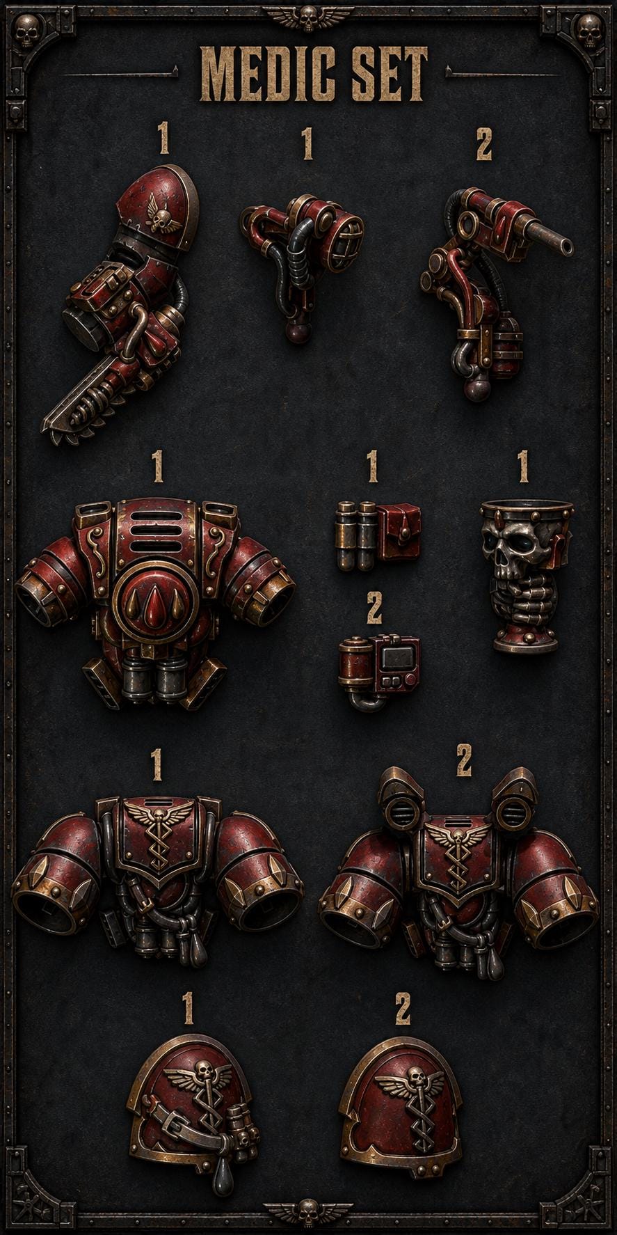 Crimson Lords Medic – Blood Angels Compatible Bits, GreyTide Studio – 3D printed 16K resin bits – main photo