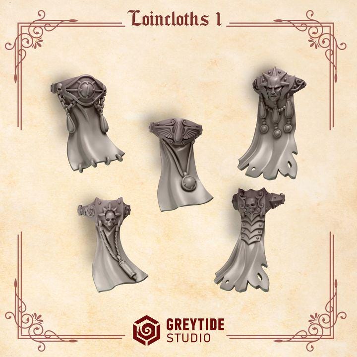 Crimson Lords Loincloths #1 – Blood Angels Compatible Bits, GreyTide Studio – 3D printed 16K resin bits – photo 2 of 3
