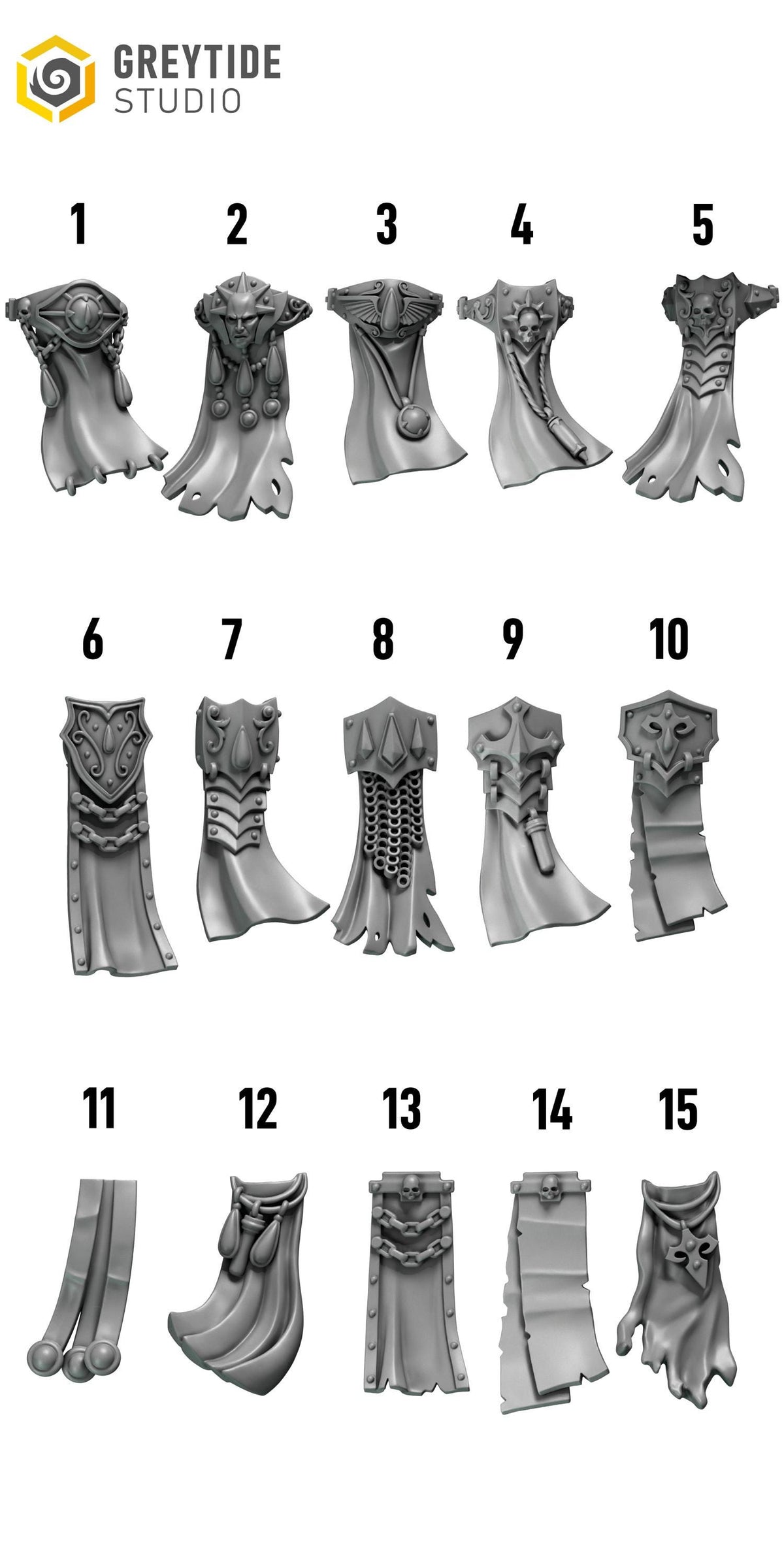 Crimson Lords Loincloths #2 – Blood Angels Compatible Bits, GreyTide Studio – 3D printed 16K resin bits – photo 4 of 4