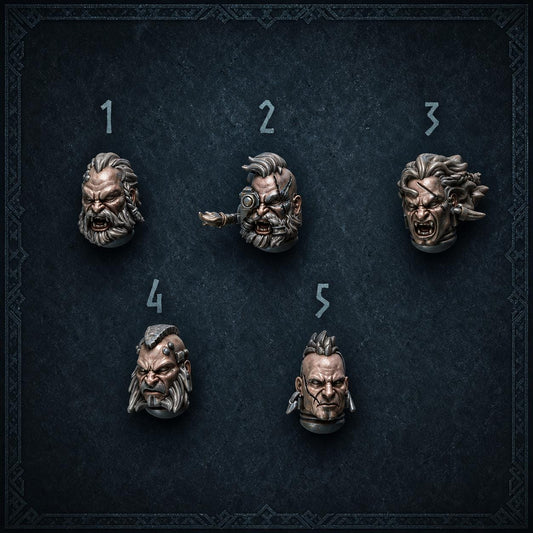 Primal Hounds Heads #1 – Space Wolves Compatible Bits, GreyTide Studio – 3D printed 16K resin bits – main photo