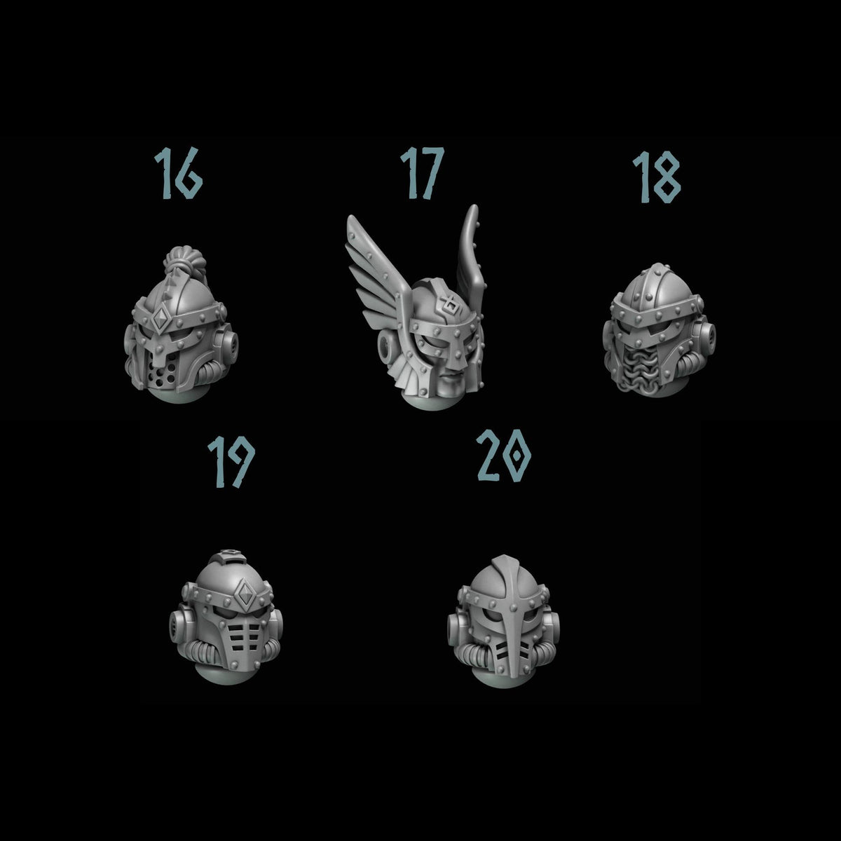 Primal Hounds Heads #4 – Space Wolves Compatible Bits, GreyTide Studio – 3D printed 16K resin bits – photo 2 of 3