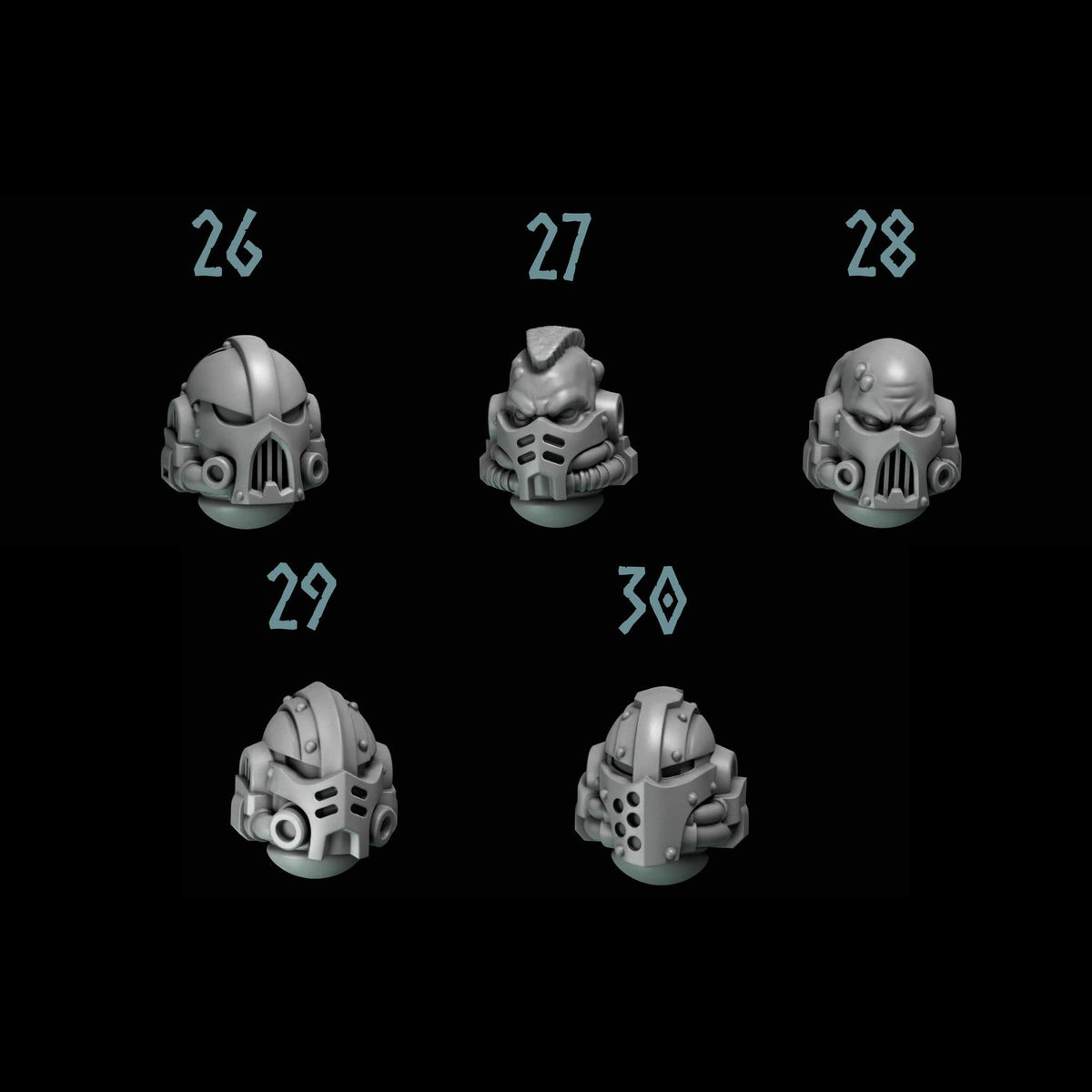 Primal Hounds Heads #6 – Space Wolves Compatible Bits, GreyTide Studio – 3D printed 16K resin bits – photo 2 of 3