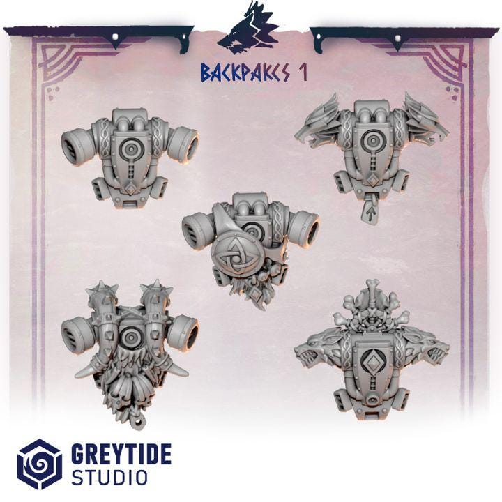 Primal Hounds Backpacks #1 – Space Wolves Compatible Bits, GreyTide Studio – 3D printed 16K resin bits – photo 2 of 3