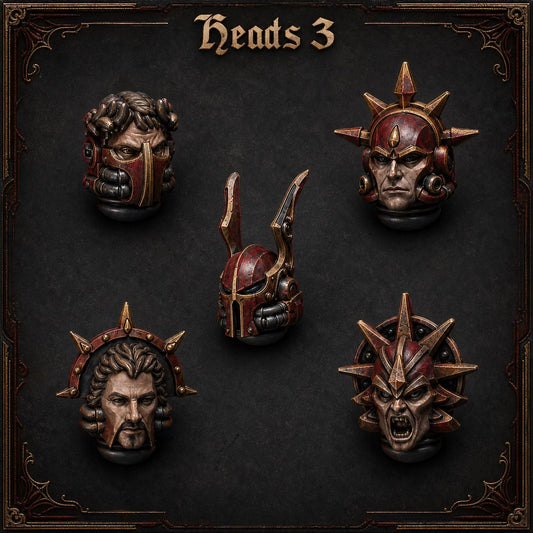 Crimson Lords Heads #3 – Blood Angels Compatible Bits, GreyTide Studio – 3D printed 16K resin bits – main photo