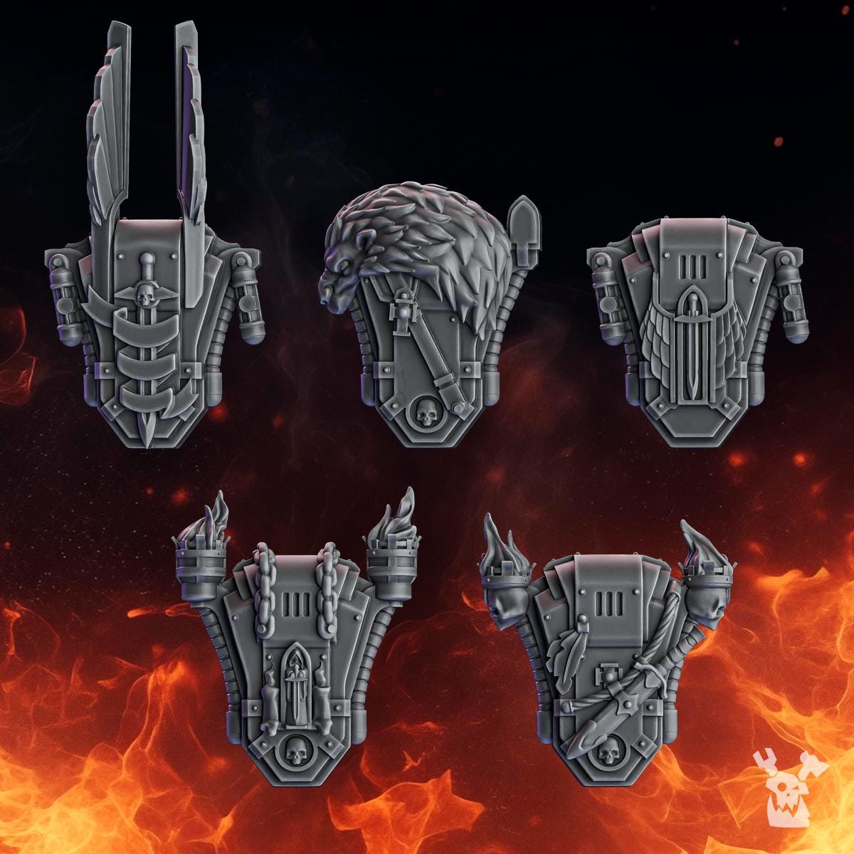 Pactum Aeternum Knight Backpacks – Black Templars Compatible Bits, DakkaDakka – 3D printed 16K resin bits – photo 2 of 2