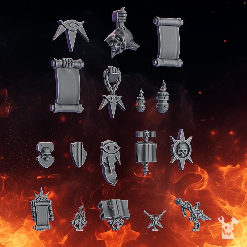 Pactum Aeternum Warden Decor – Black Templars Compatible Bits, DakkaDakka – 3D printed 16K resin bits – photo 2 of 2