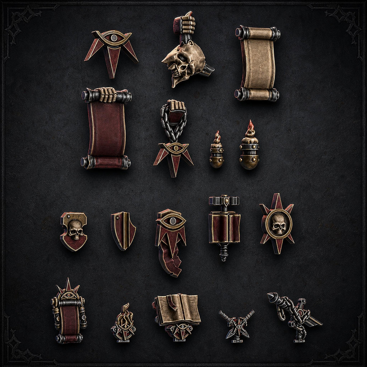 Pactum Aeternum Warden Decor – Black Templars Compatible Bits, DakkaDakka – 3D printed 16K resin bits – main photo