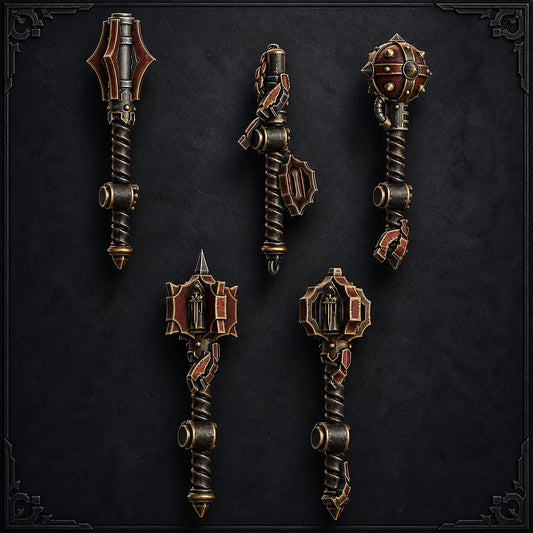 Pactum Aeternum Knight Maces – Black Templars Compatible Bits, DakkaDakka – 3D printed 16K resin bits – main photo