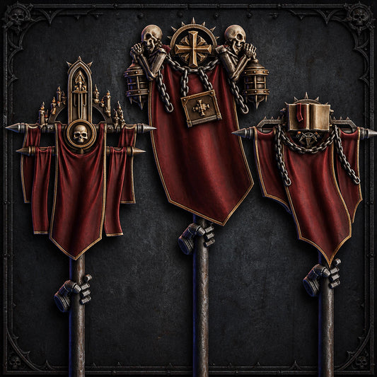 Pactum Aeternum Banners – Black Templars Compatible Bits, DakkaDakka – 3D printed 16K resin bits – main photo