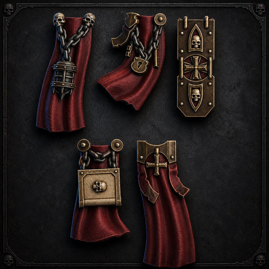 Pactum Aeternum Crusader Belt Decor – Black Templars Compatible Bits, DakkaDakka – 3D printed 16K resin bits – main photo