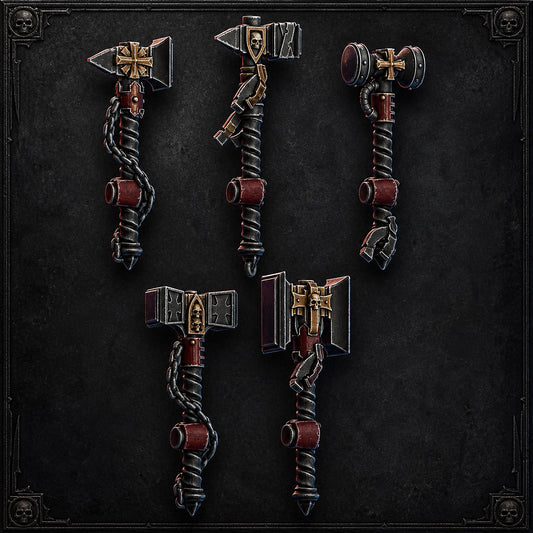 Pactum Aeternum Crusader Hammers – Black Templars Compatible Bits, DakkaDakka – 3D printed 16K resin bits – main photo