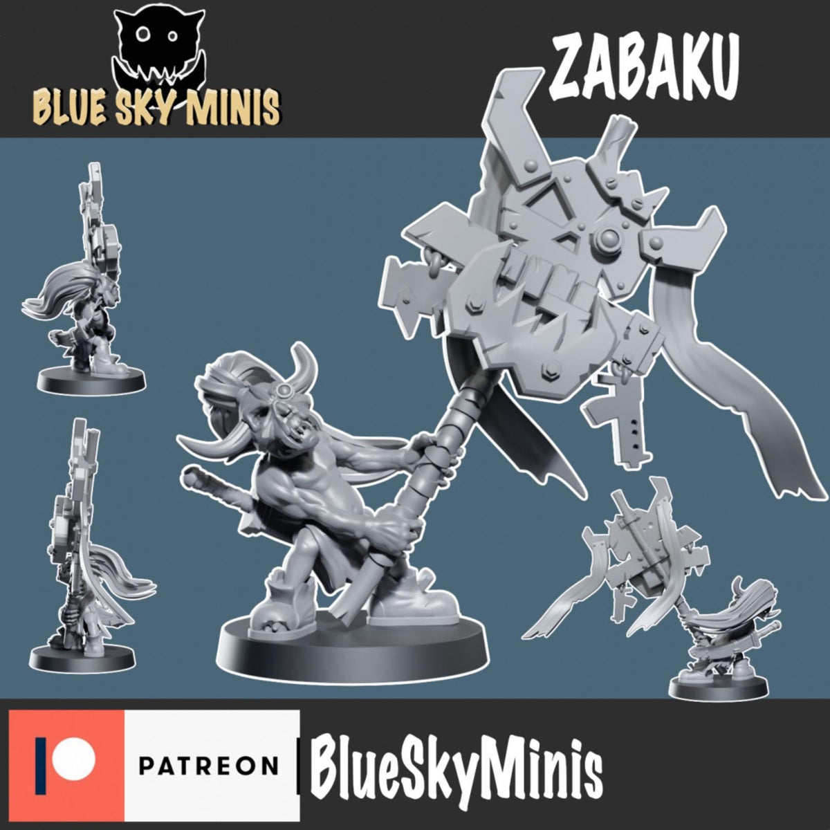Zabaku Orc Character – Ork Proxy, Blue Sky Minis – 3D printed 16K resin miniature – photo 2 of 3