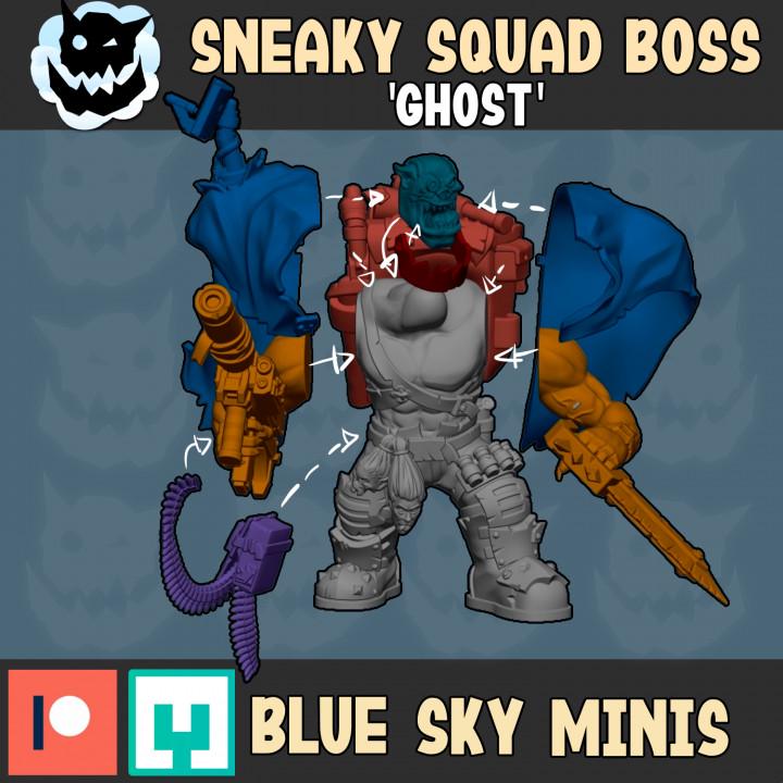 Sneaky Squad Boss Ghost Orc Character – Ork Proxy, Blue Sky Minis – 3D printed 16K resin miniature – photo 3 of 3