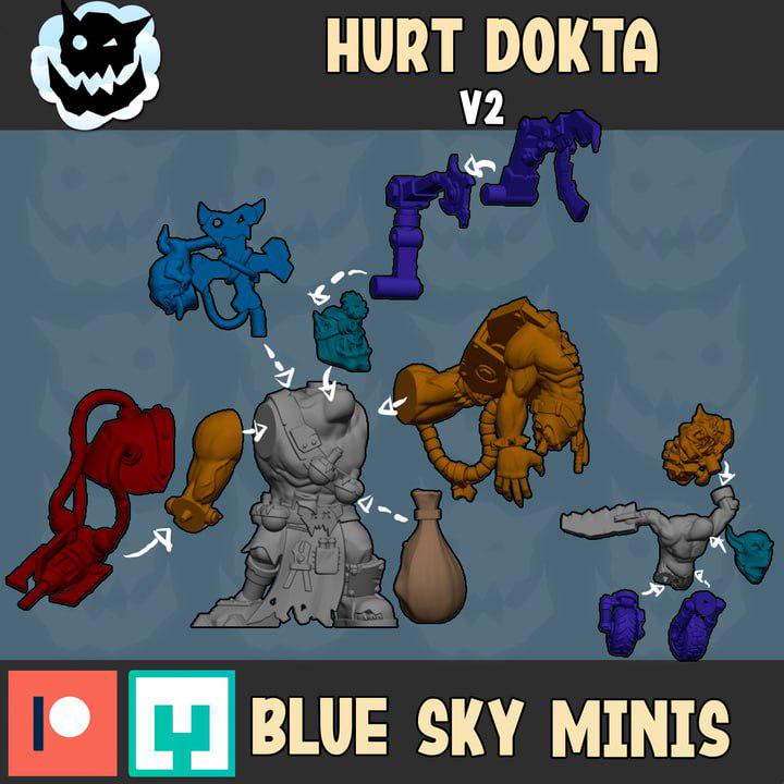 Hurt Dokta Orc Character – Ork Proxy, Blue Sky Minis – 3D printed 16K resin miniature – photo 3 of 3