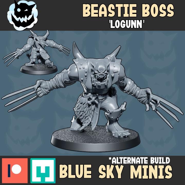 Logunn Orc Character – Ork Proxy, Blue Sky Minis – 3D printed 16K resin miniature – photo 2 of 5