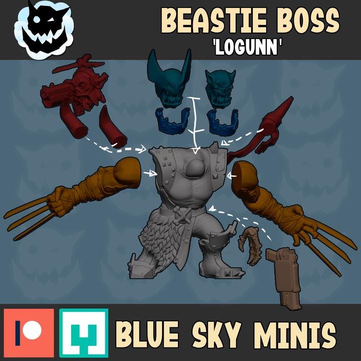 Logunn Orc Character – Ork Proxy, Blue Sky Minis – 3D printed 16K resin miniature – photo 3 of 5