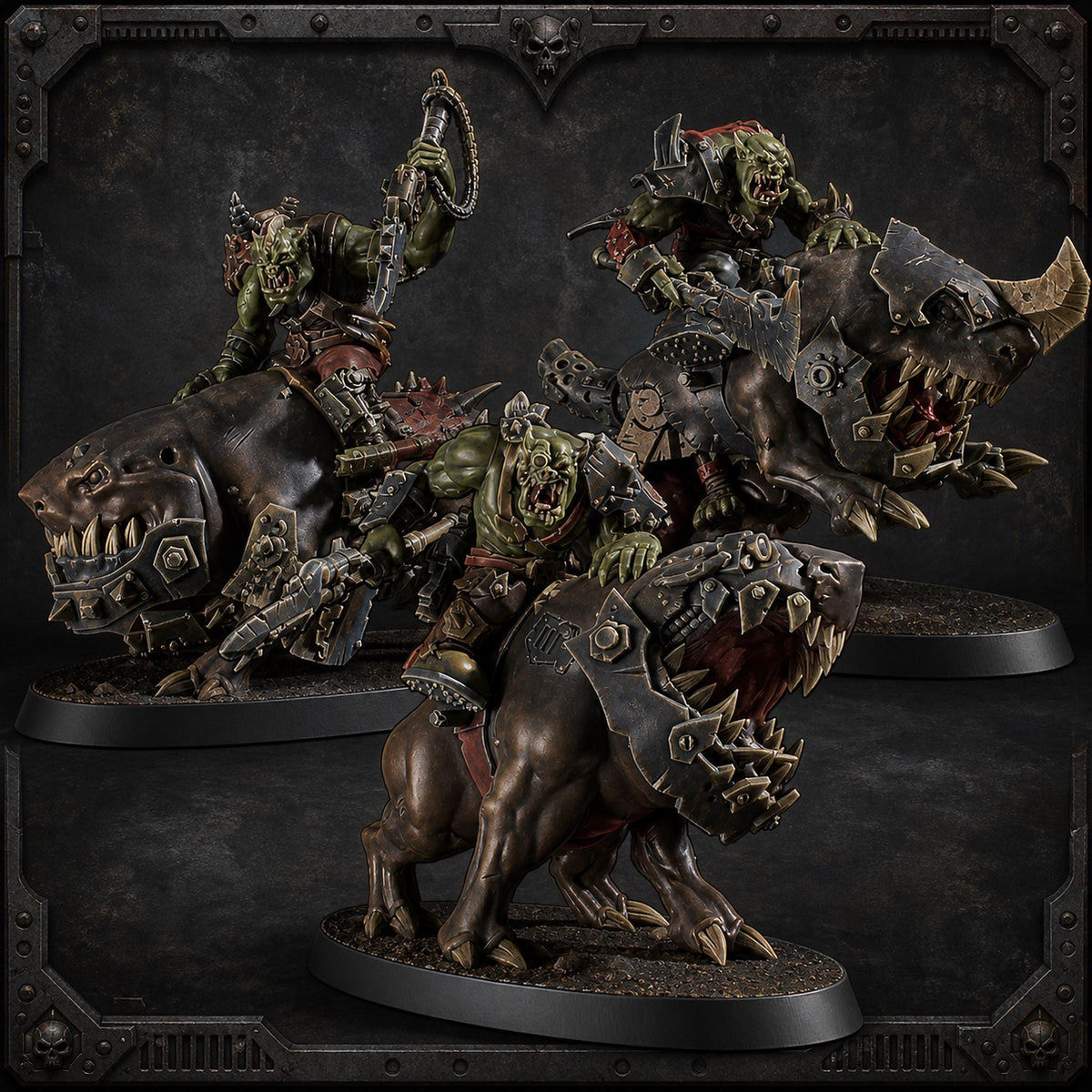 Beastie Riders Orc Squad – Ork Proxy, Blue Sky Minis – 3D printed 16K resin miniature – main photo