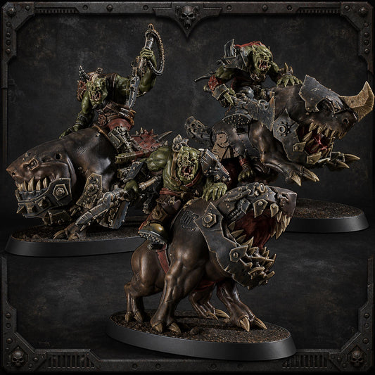 Beastie Riders Orc Squad – Ork Proxy, Blue Sky Minis – 3D printed 16K resin miniature – main photo