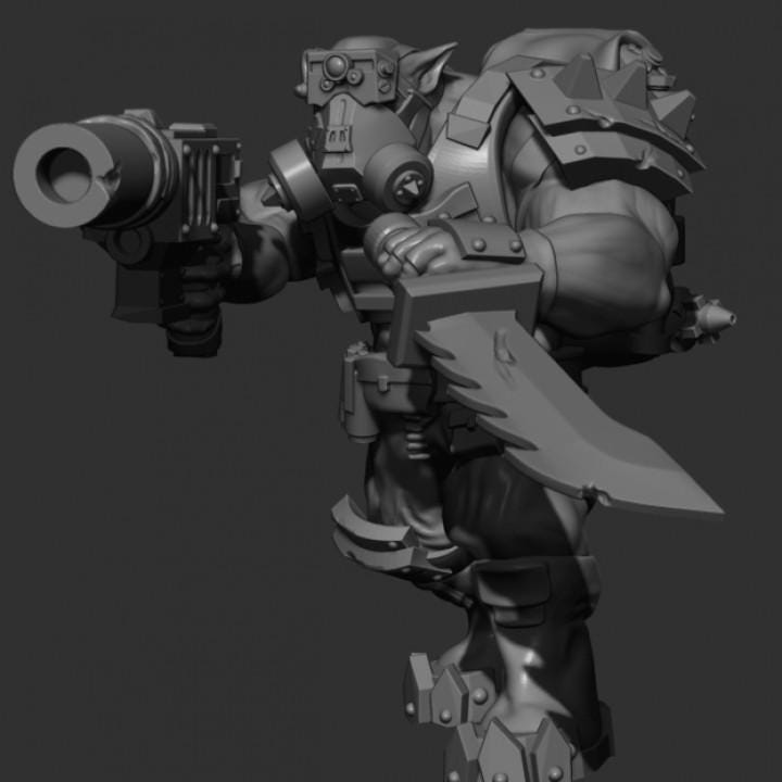 Speshul Forcez Boyz Orc Squad – Ork Proxy, Blue Sky Minis – 3D printed 16K resin miniature – photo 4 of 9
