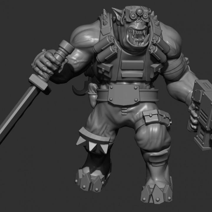 Speshul Forcez Boyz Orc Squad – Ork Proxy, Blue Sky Minis – 3D printed 16K resin miniature – photo 8 of 9