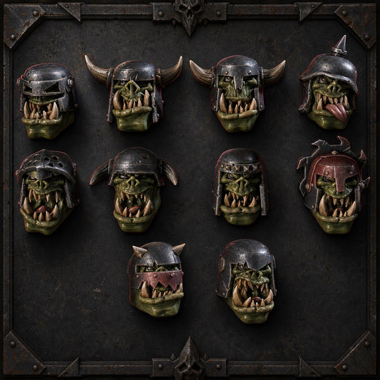Orc Heads Pack – Ork Compatible Bits, Blue Sky Minis – 3D printed 16K resin bits – main photo