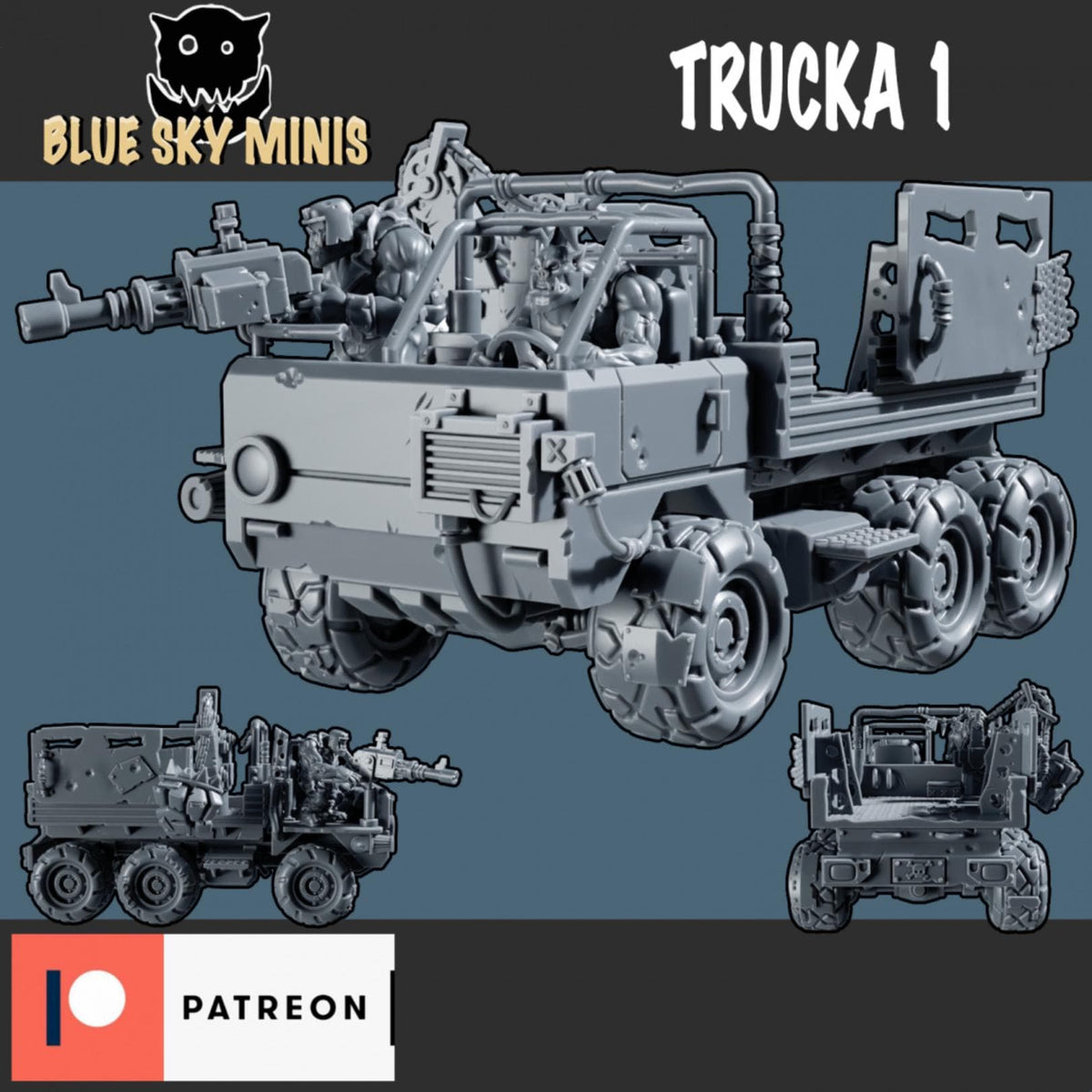 Orc Trucka Orc Vehicle – Ork Proxy, Blue Sky Minis – 3D printed 16K resin miniature – photo 2 of 3