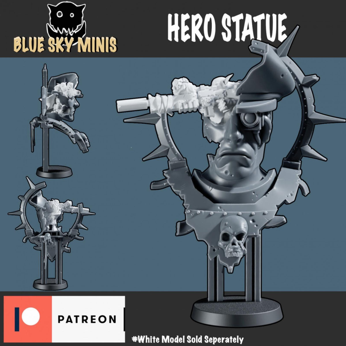 Orc Hero Statue Orc Scenery – Ork Proxy, Blue Sky Minis – 3D printed 16K resin miniature – photo 2 of 2
