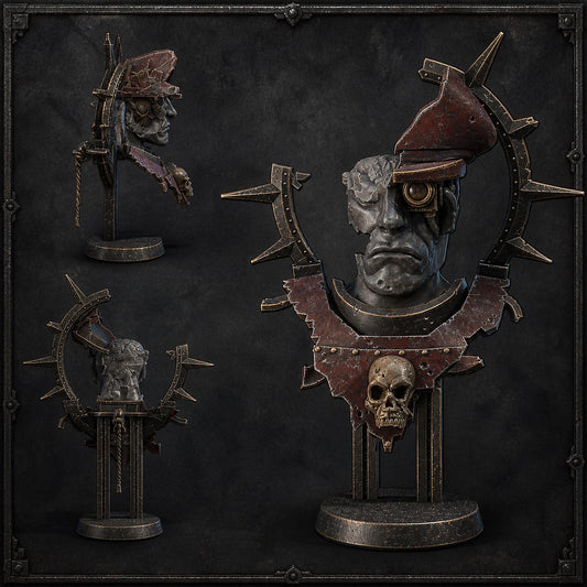 Orc Hero Statue Orc Scenery – Ork Proxy, Blue Sky Minis – 3D printed 16K resin miniature – main photo