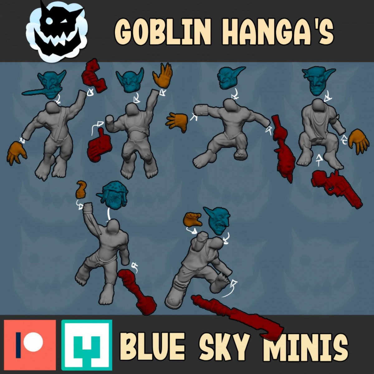 Goblin Hangars Orc Scenery – Ork Proxy, Blue Sky Minis – 3D printed 16K resin miniature – photo 3 of 3