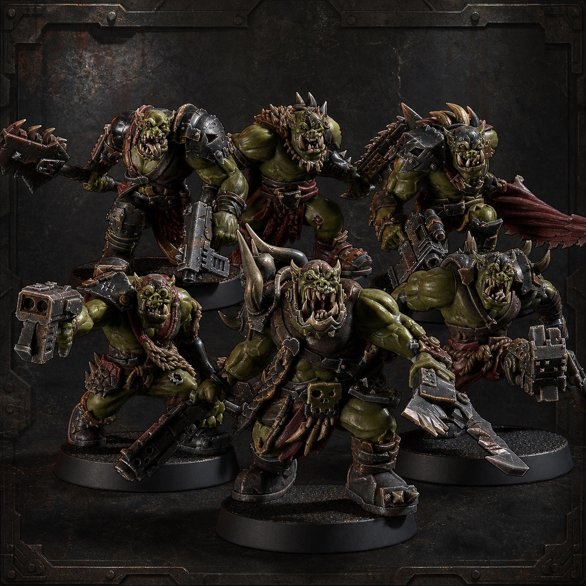 Beastie Huntas Orc Squad – Ork Proxy, Blue Sky Minis – 3D printed 16K resin miniature – main photo