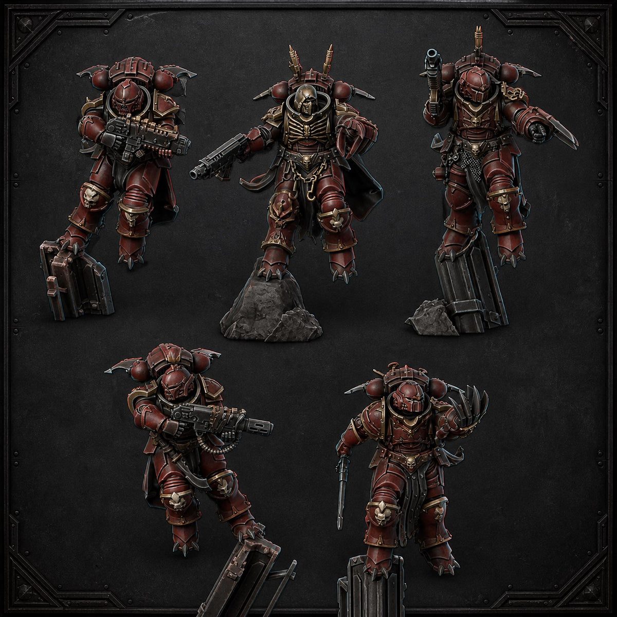 Indivisible Legion Warriors – Chaos Space Marines Proxy, DakkaDakka – 3D printed 16K resin miniature – main photo