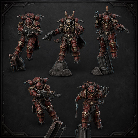 Indivisible Legion Warriors – Chaos Space Marines Proxy, DakkaDakka – 3D printed 16K resin miniature – main photo
