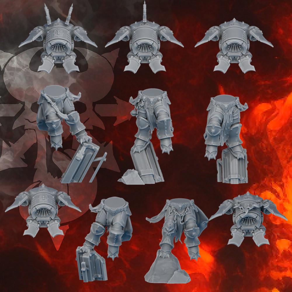 Indivisible Legion Warriors – Chaos Space Marines Proxy, DakkaDakka – 3D printed 16K resin miniature – photo 8 of 8